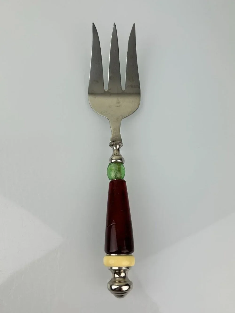 Lenox Holiday Gatherings 3 Pc Amber Green Serving Set Fork Spoon Slotted